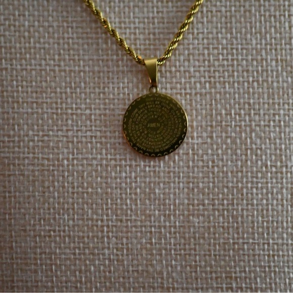 The Lord’s Prayer Gold Pendant Necklace #019 - Picture 2 of 3